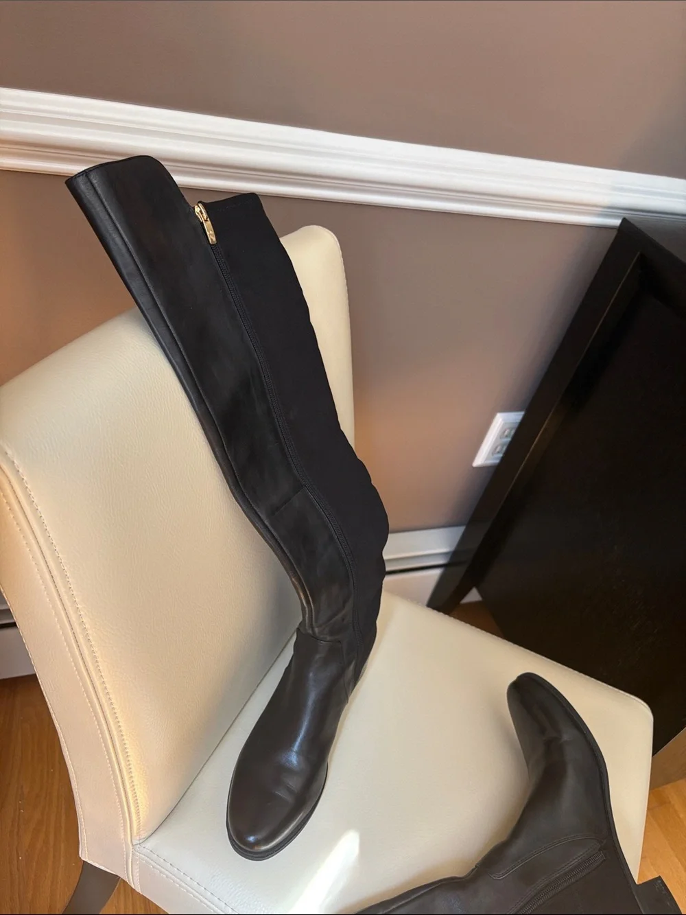 Marc Fisher Black Over-the-Knee Leather & Suede Boots